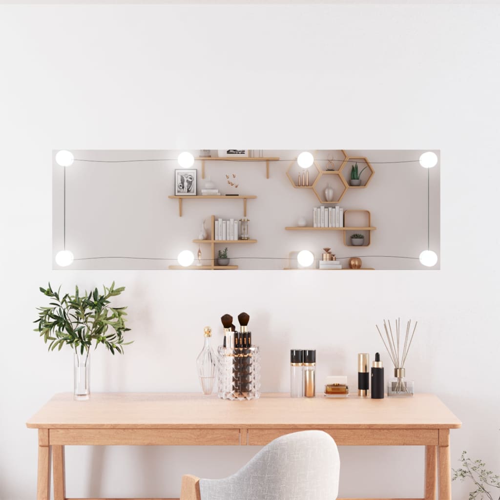 Specchio da parete Vidaxl con LED vetro rettangolare 30x100 cm