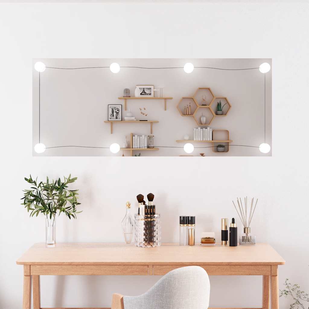 Espejo de pared Vidaxl con LED rectangular 40x100 cm de vidrio