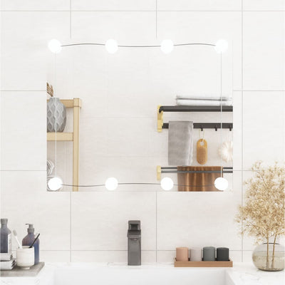 Espejo de pared Vidaxl con leds rectangulares de 50x60 cm de vidrio