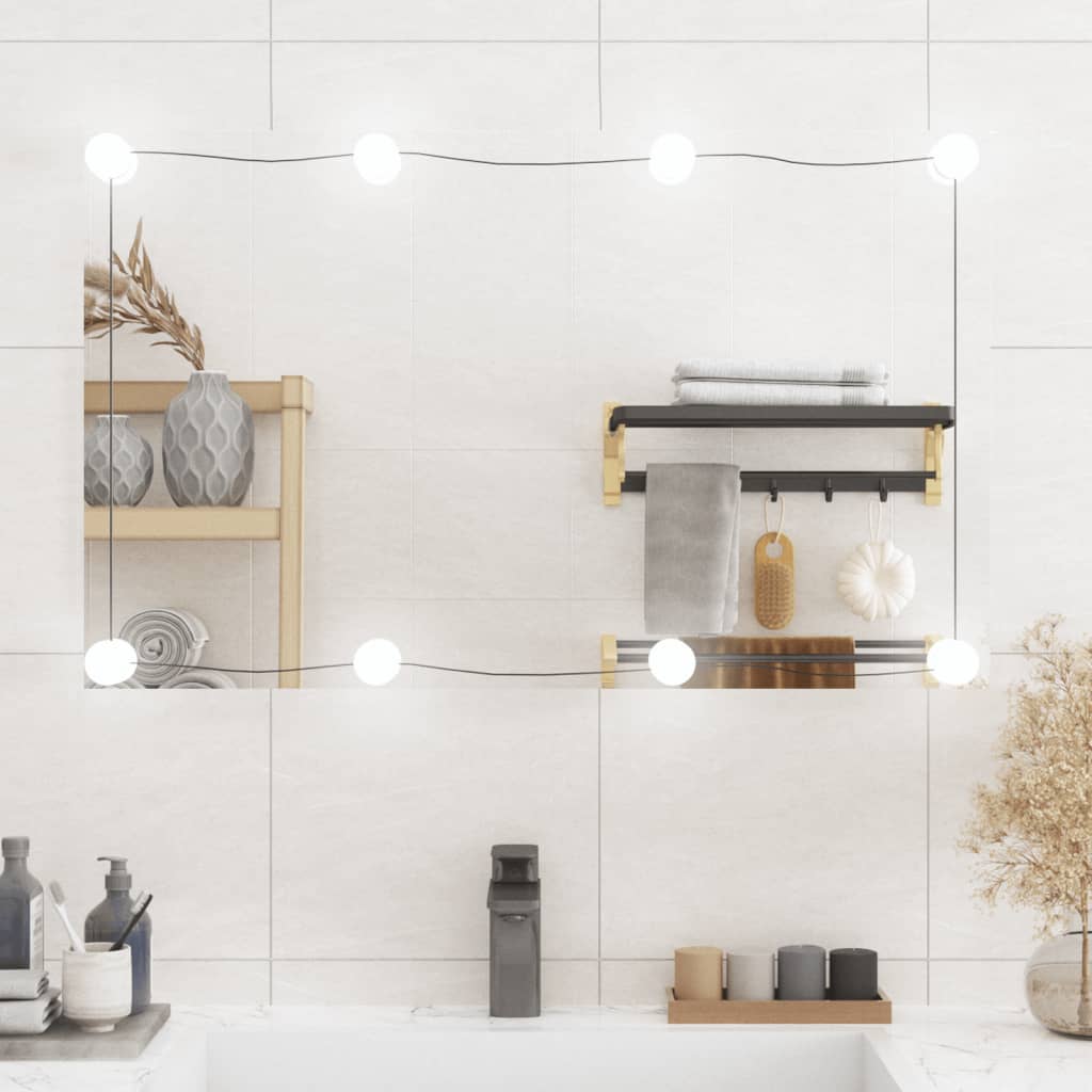 Specchio da parete Vidaxl con LED Rettangolare da 50x80 cm vetro