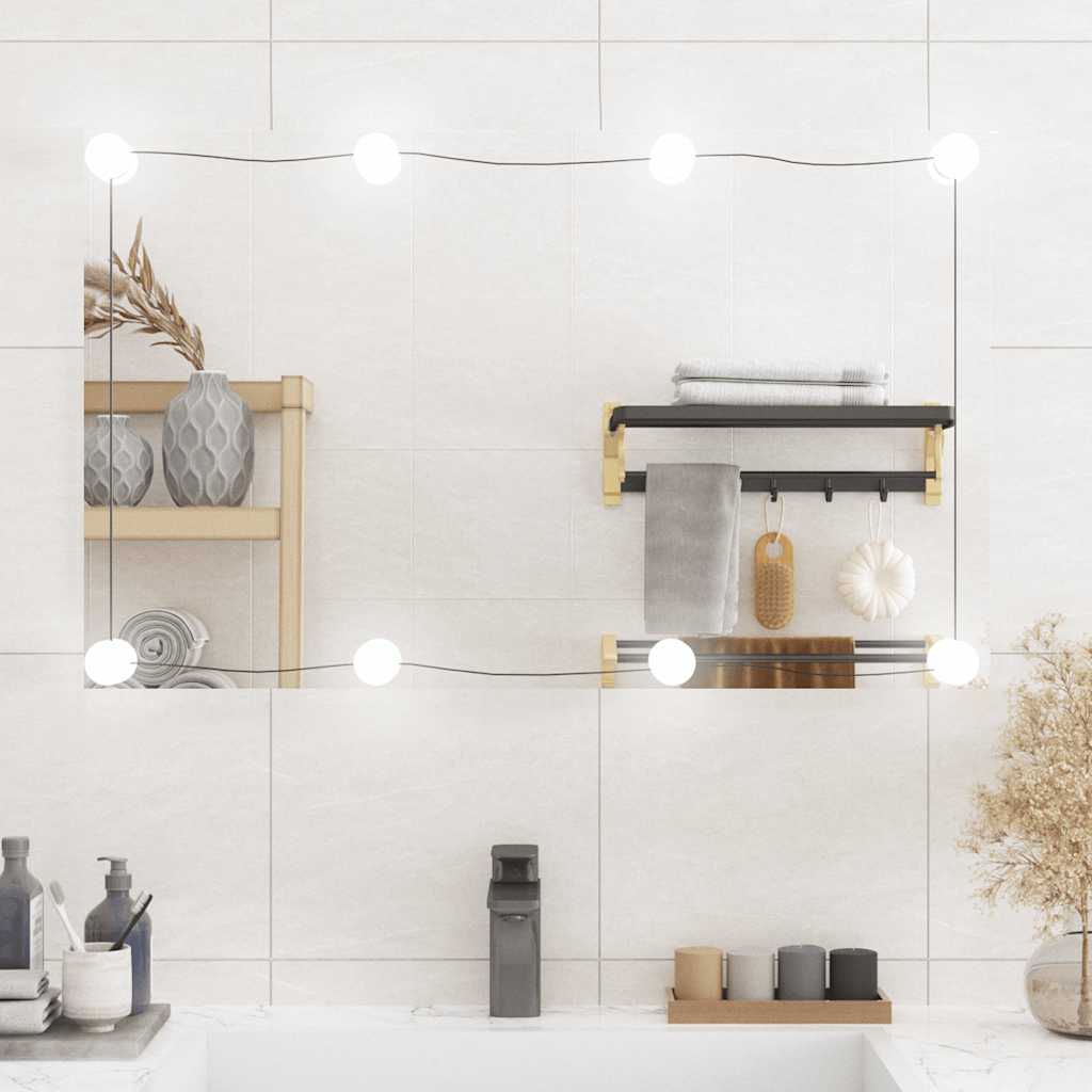 Specchio da parete Vidaxl con LED Rettangolare da 50x80 cm vetro