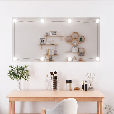 Espejo de pared Vidaxl con leds rectangulares de 50x100 cm de vidrio