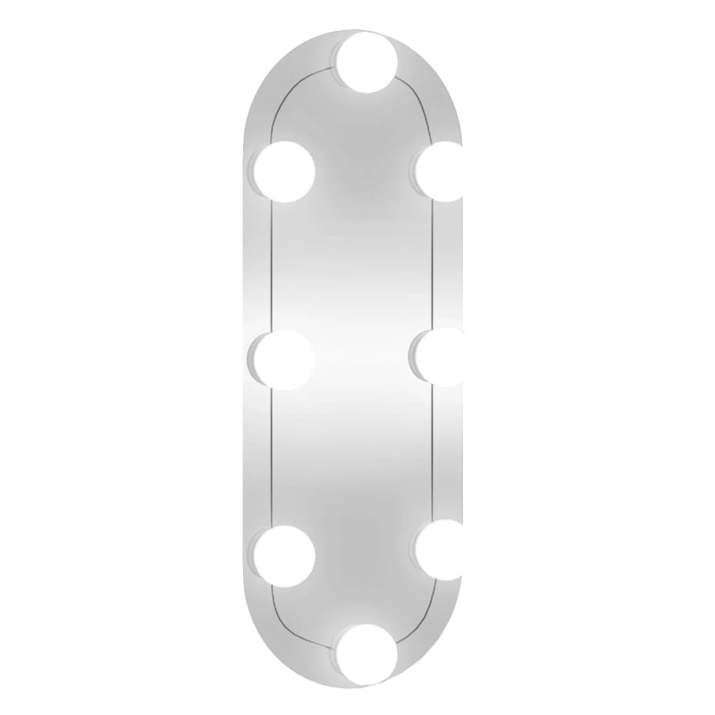 Specchio da parete Vidaxl con LED ovale da 15x40 cm vetro