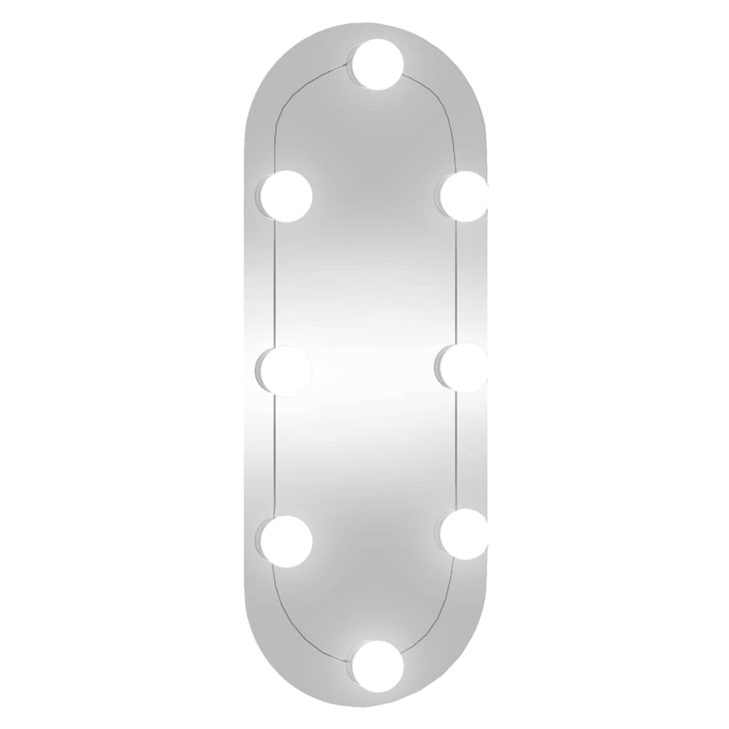 Specchio da parete Vidaxl con LED ovale 20x50 cm vetro
