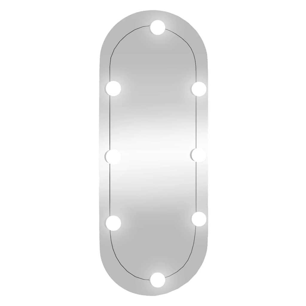 Specchio da parete Vidaxl con LED ovale da 30x70 cm vetro