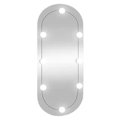 Espejo de pared Vidaxl con leds ovales de 35x80 cm de vidrio