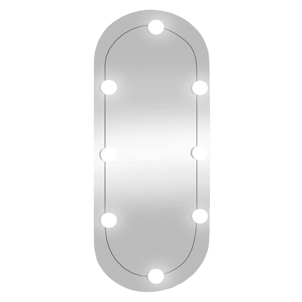 Espejo de pared Vidaxl con leds ovales de 35x80 cm de vidrio