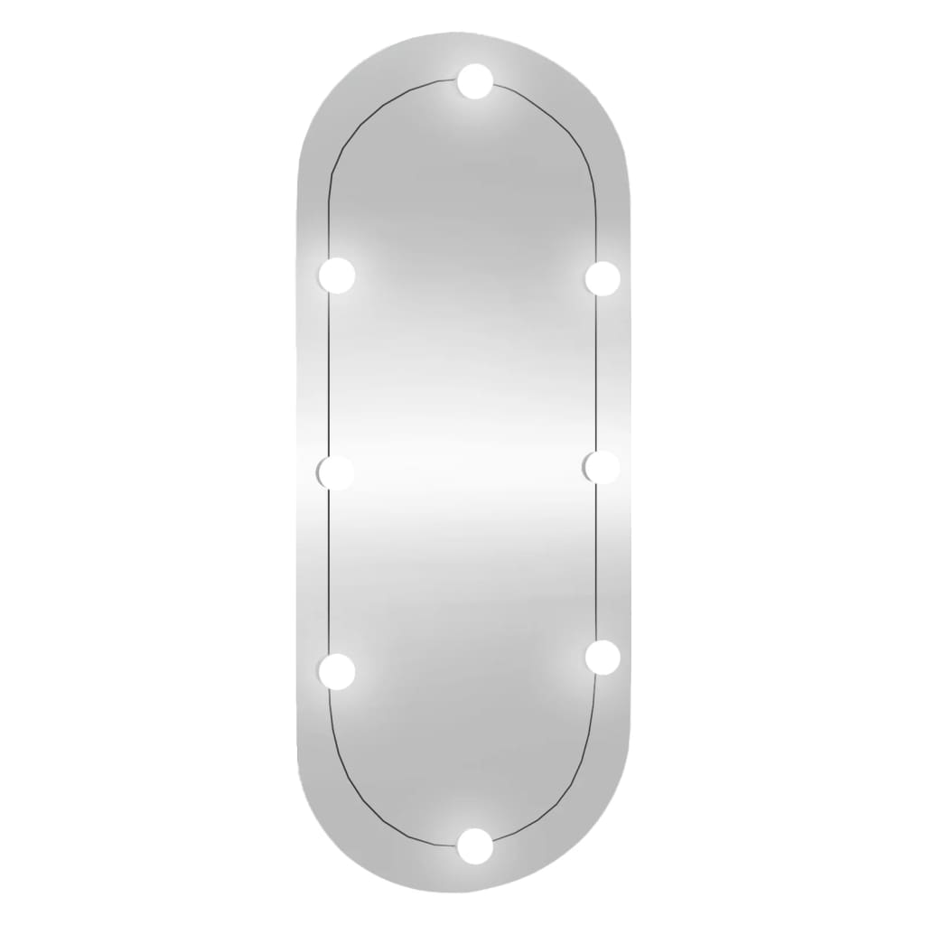Espejo de pared Vidaxl con LED ovalos de 45x100 cm de vidrio