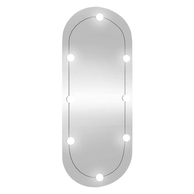 Espejo de pared Vidaxl con LED ovalos de 45x100 cm de vidrio