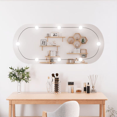 Espejo de pared Vidaxl con LED ovalos de 45x100 cm de vidrio