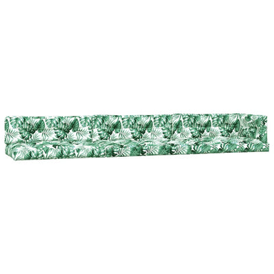 Vidaxl cojines de paleta 7 tela de patrón de hoja