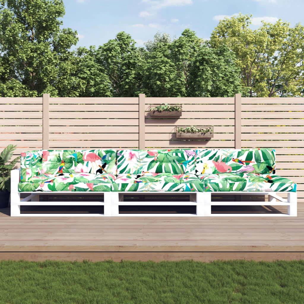 Vidaxl Pallet Cushions 7 St Fabric multi -colorato