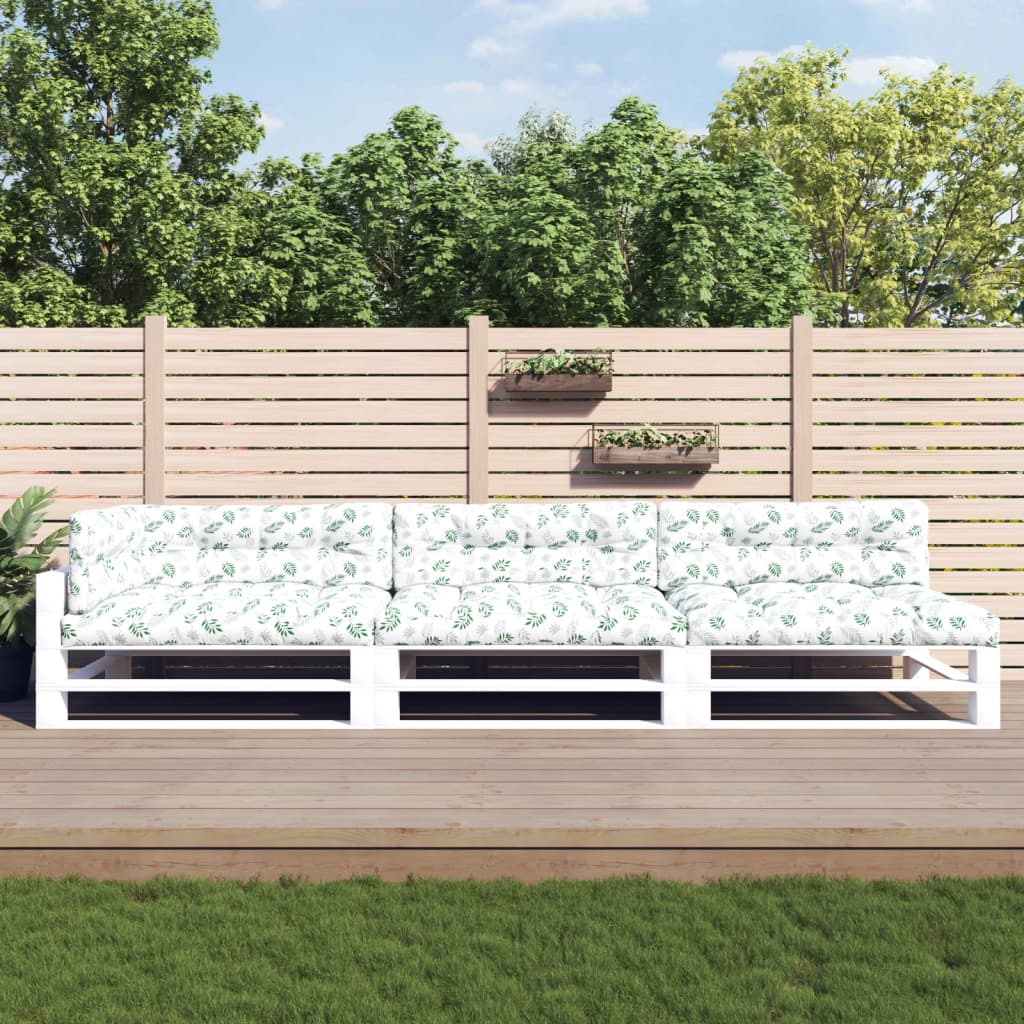 Cuscini per pallet VidaXL 7 pezzi in tessuto con motivo a foglie