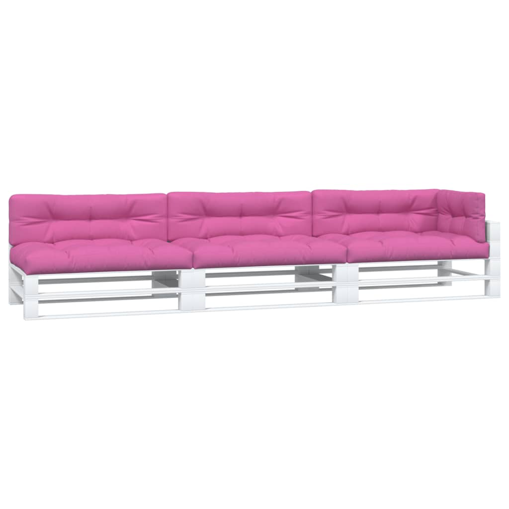 Cojines de paleta Vidaxl 7 st de tela rosa