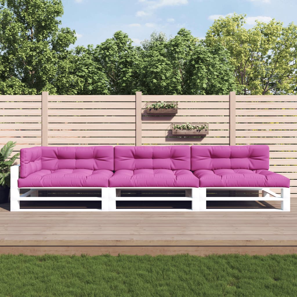 Cojines de paleta Vidaxl 7 st de tela rosa