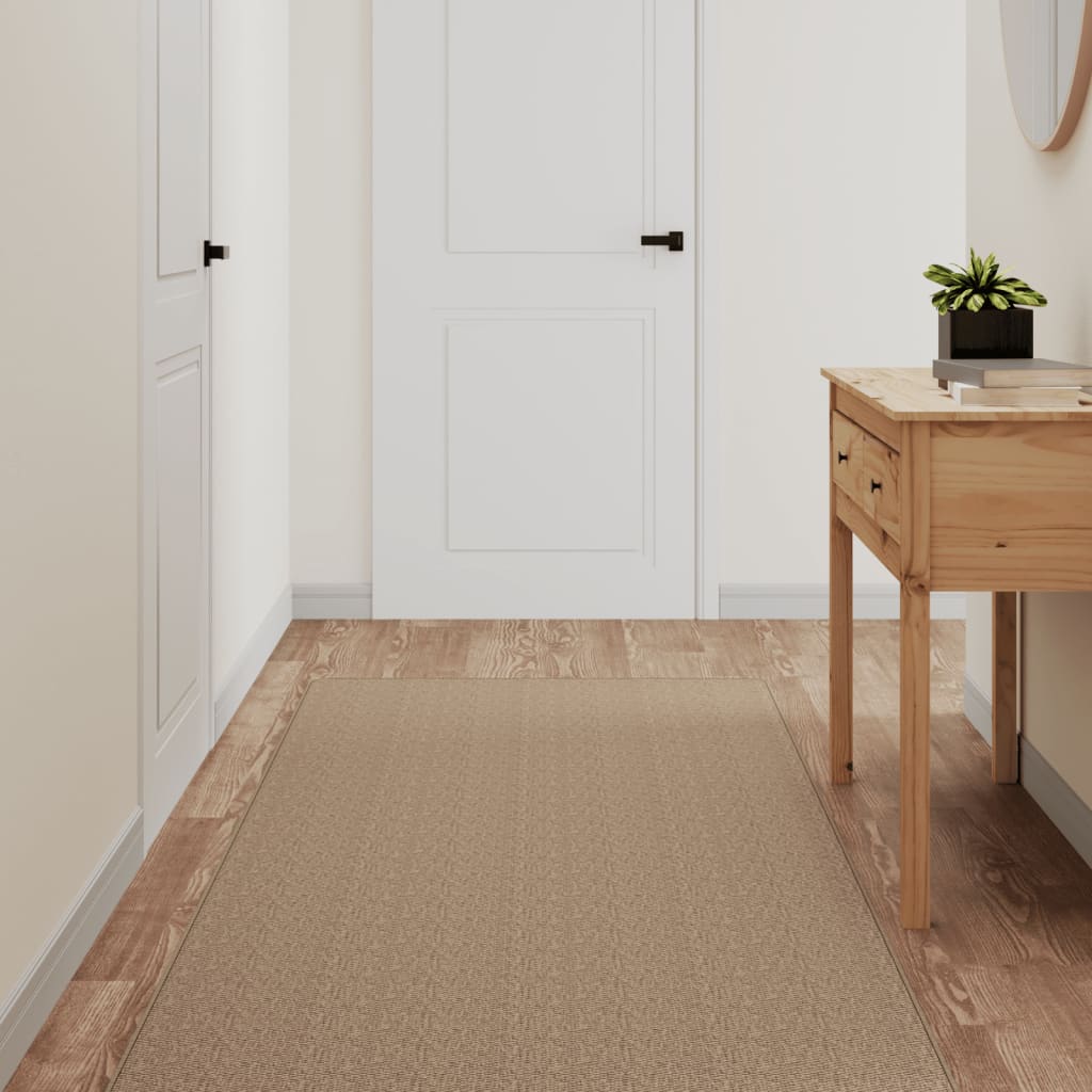 Vidaxl Carpet Runner 80x400 cm Sisal Look de color arena