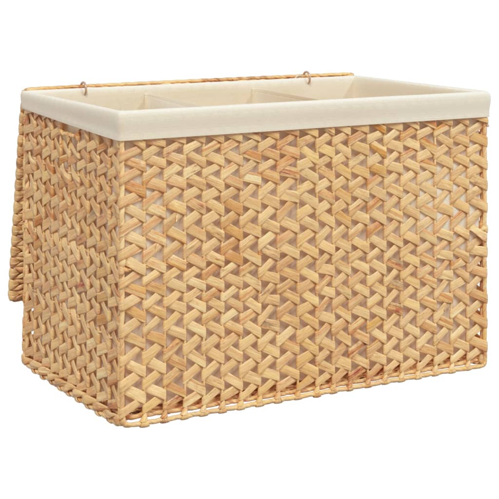 Cesta de lavandería Vidaxl con 3 compartimentos 75x42.5x52 cm Waterhyacint