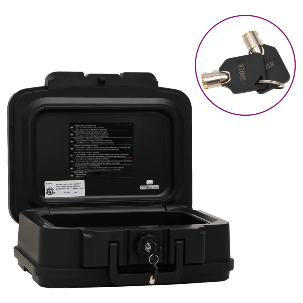 Vidaxl Safe 38x32.5x16.5 cm nero
