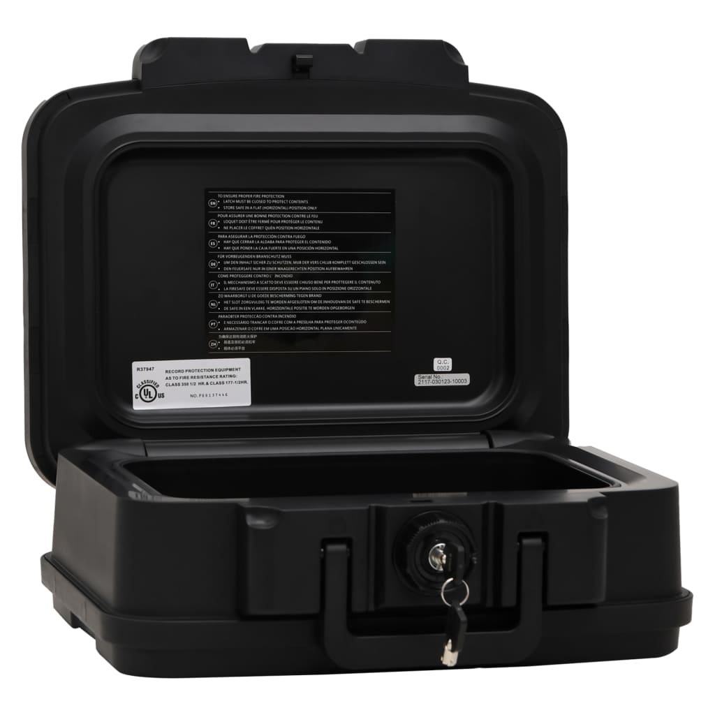 Vidaxl Safe 38x32.5x16.5 cm nero