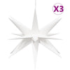 Vidaxx Luci natalizie con LED 3 pezzi pieghevoli 57 cm bianche