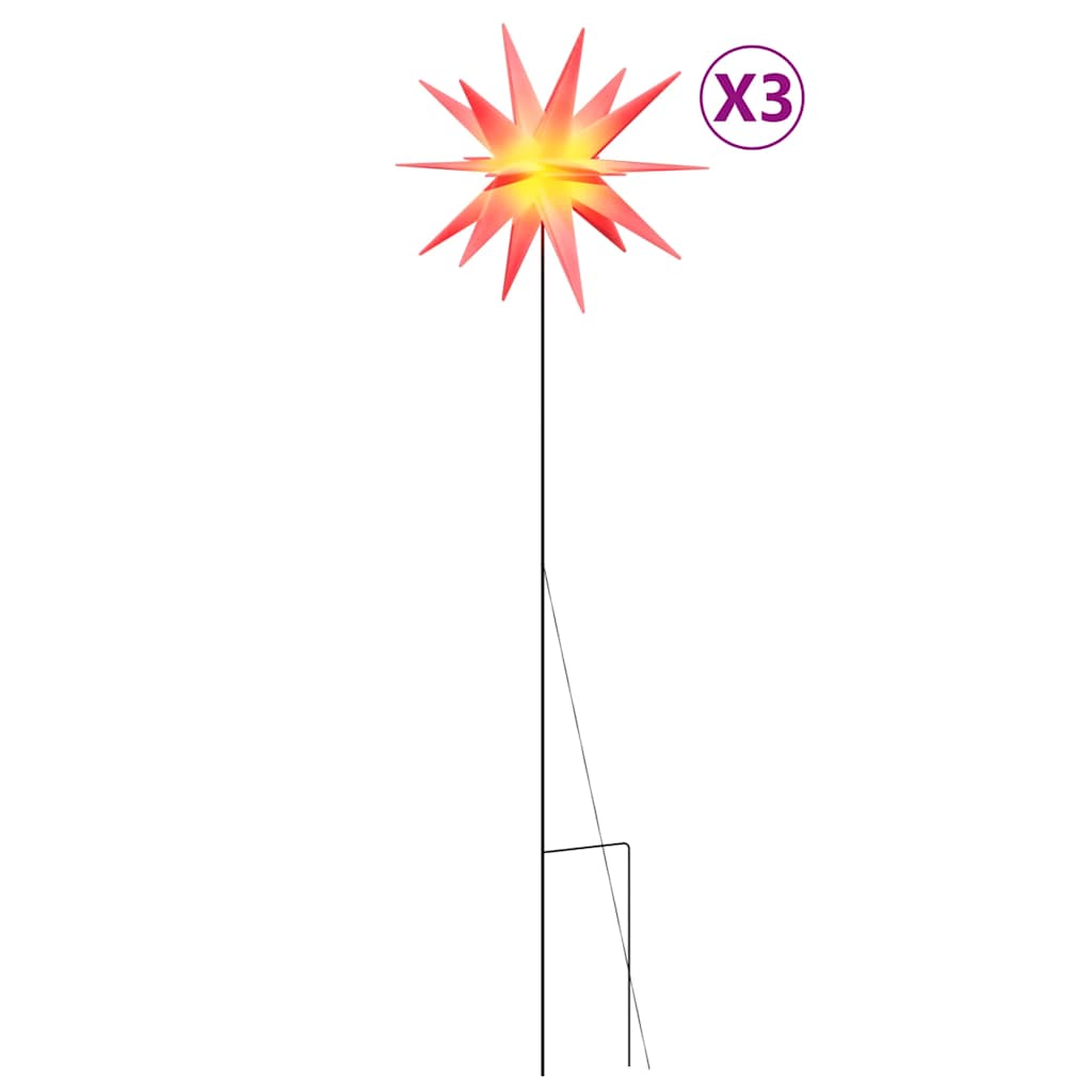 Vidaxl lampade natalizie con perno a terra e LED 3 ST 57 cm di rosso