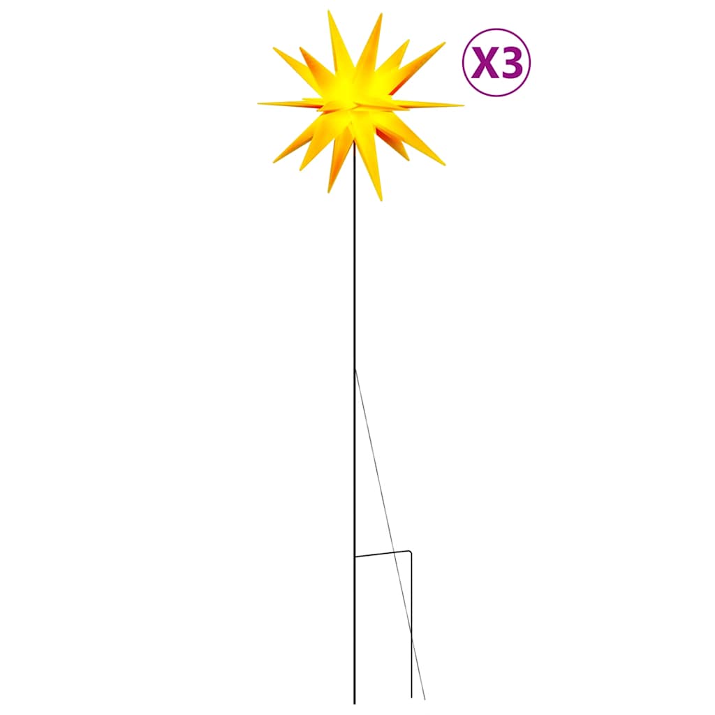 Vidaxl lampade natalizie con perno macinato e LED 3 ST 57 cm giallo