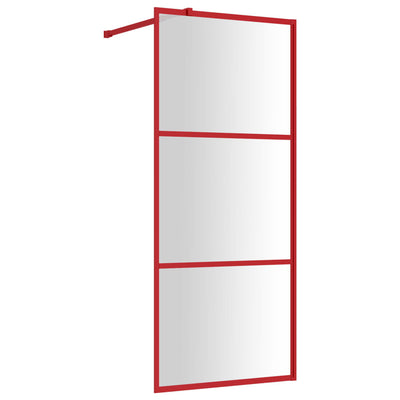 Vidaxl Walk-in Walk-In Wall Transparent 80x195 cm ESG Glass Red