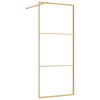 Vidaxl Walk-In Shower Wall Transparent 90x195 cm ESG Glass Gold Colored
