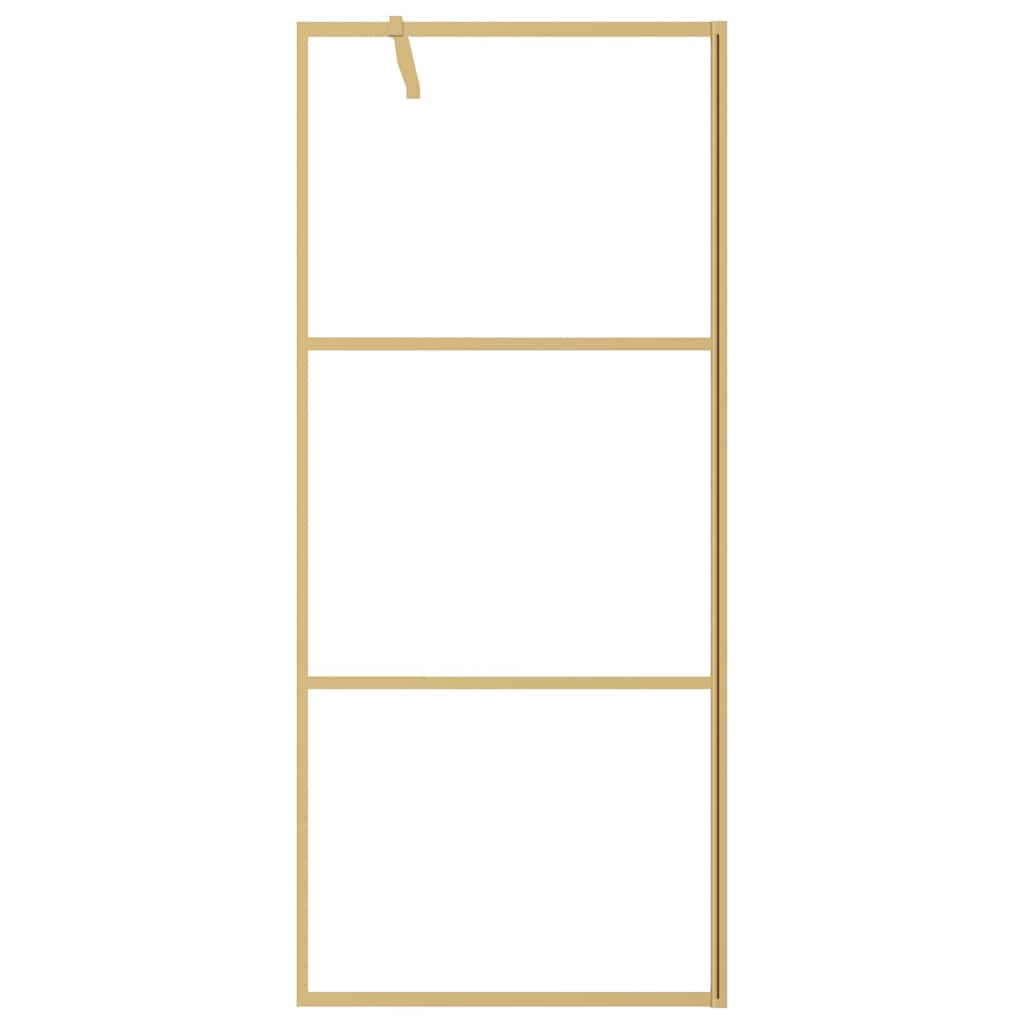 Vidaxl inloopdouchewand transparant 90x195 cm esg-glas goudkleurig
