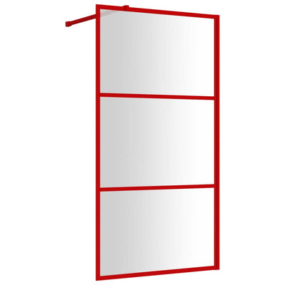 Vidaxl walk-in walk-in muro trasparente 100x195 cm vetro rosso