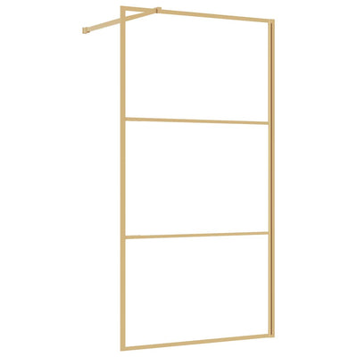 Vidaxl Walk-In Show-In Wall trasparente 100x195 cm ESG-Glas Oro colorato