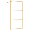Vidaxl Walk-In Shower Wall Transparent 100x195 cm ESG-GLAS Gold Colored