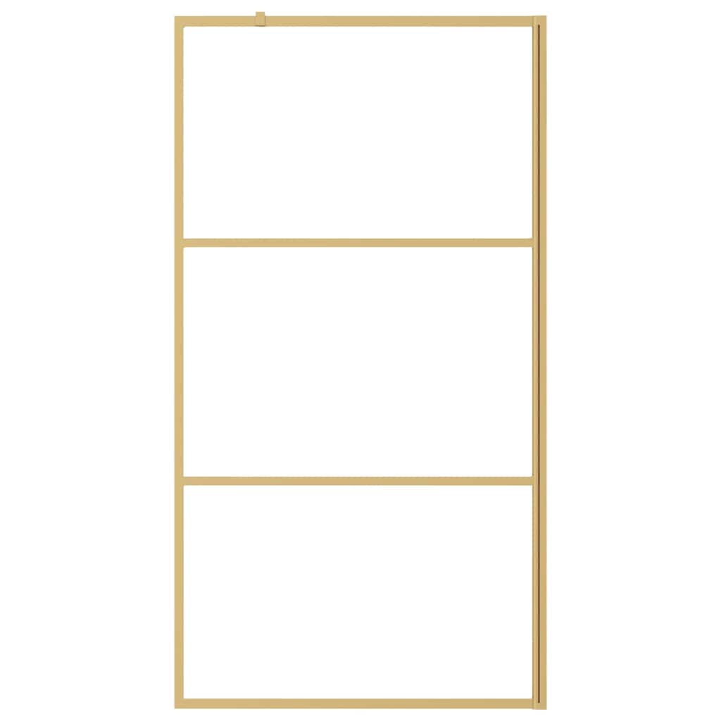 Vidaxl inloopdouchewand transparant 100x195 cm esg-glas goudkleurig