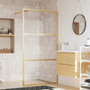 Vidaxl Walk-In Shower Wall Transparent 100x195 cm ESG-GLAS Gold Colored