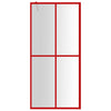 Vidaxl Walk-in Walk-In Wall Transparent 80x195 cm ESG Glass Red