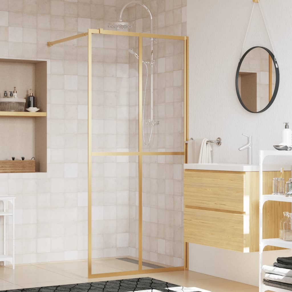 Vidaxl Walk-in Walk-In Wall trasparente 80x195 cm ESG-Glas Oro colorato