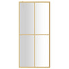 Vidaxl inloopdouchewand transparant 90x195 cm esg-glas goudkleurig