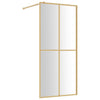 Vidaxl Walk-In Shower Wall Transparent 100x195 cm ESG-GLAS Gold Colored