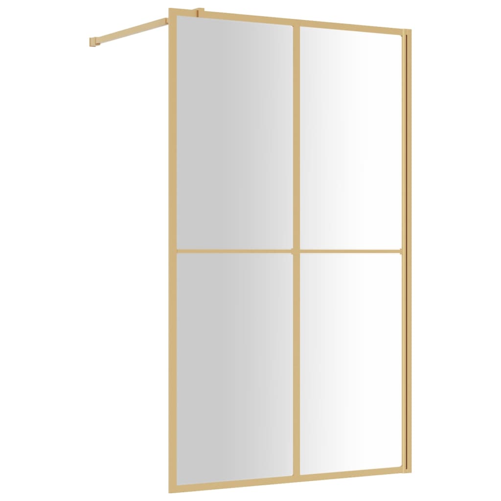 Vidaxl Walk-In Show-In Wall trasparente 118x195 cm ESG-Glas Oro colorato