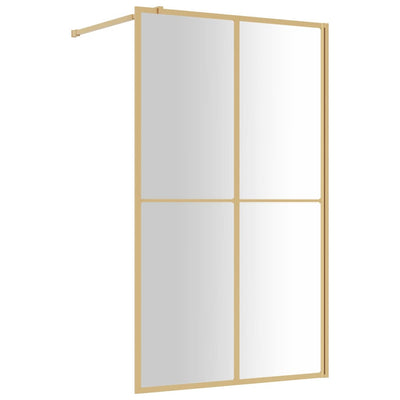 Vidaxl Walk-In Show-In Wall trasparente 118x195 cm ESG-Glas Oro colorato