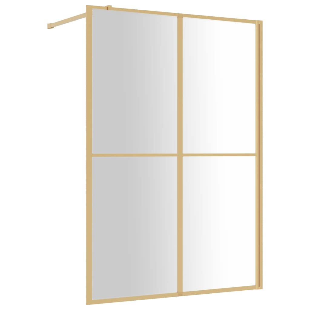 Vidaxl Walk-In Show-In Wall trasparente 140x195 cm ESG Glass Gold Coloted