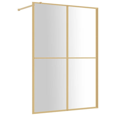 Vidaxl Walk-In Show-In Wall trasparente 140x195 cm ESG Glass Gold Coloted