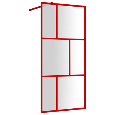 Vidaxl Walk-in Walk-In Wall Transparent 80x195 cm ESG Glass Red