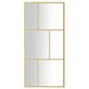 Vidaxl Walk-In Shower Wall Transparent 80x195 cm ESG-GLAS Gold Colored
