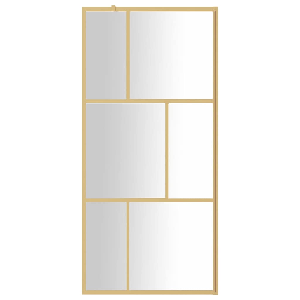 Vidaxl inloopdouchewand transparant 80x195 cm esg-glas goudkleurig