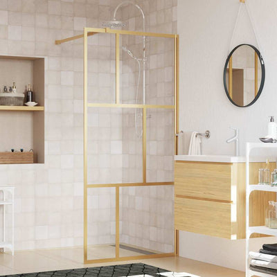 Vidaxl Walk-in Walk-In Wall trasparente 80x195 cm ESG-Glas Oro colorato