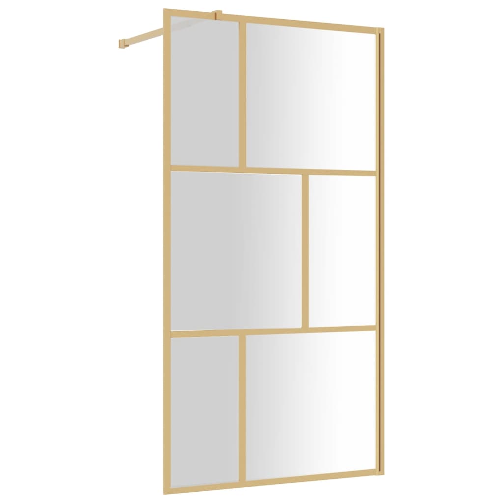 Vidaxl Walk-In Show-In Wall trasparente 100x195 cm ESG-Glas Oro colorato
