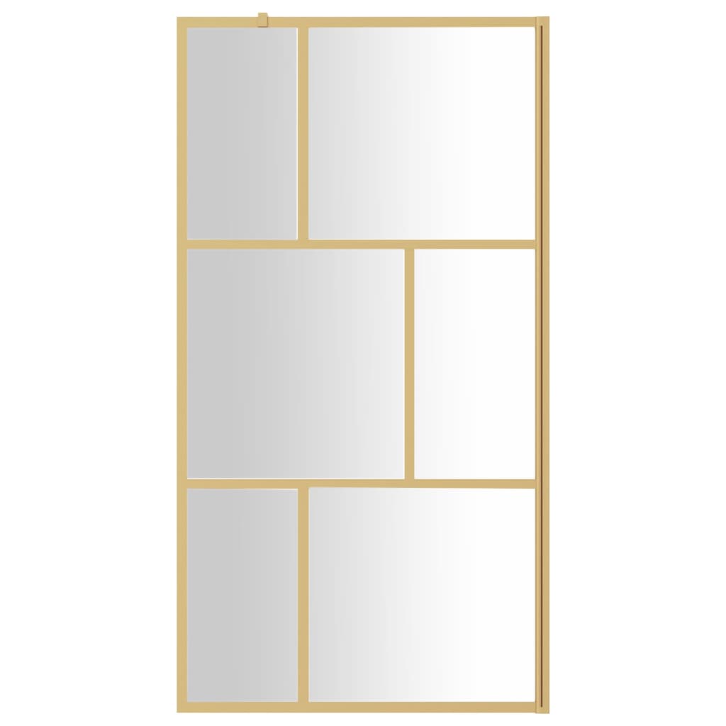 Vidaxl Walk-In Show-In Wall trasparente 100x195 cm ESG-Glas Oro colorato