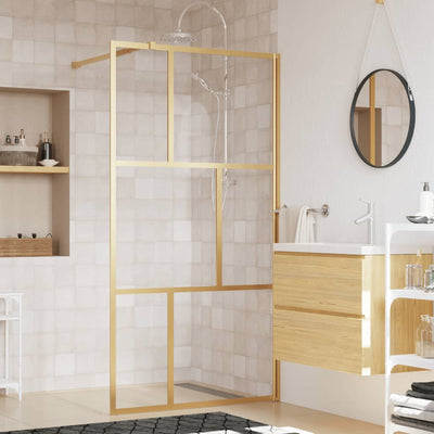 Vidaxl Walk-In Show-In Wall trasparente 100x195 cm ESG-Glas Oro colorato