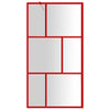 VidaXL Inloopdouchewand transparant 115x195 cm ESG-glas rood